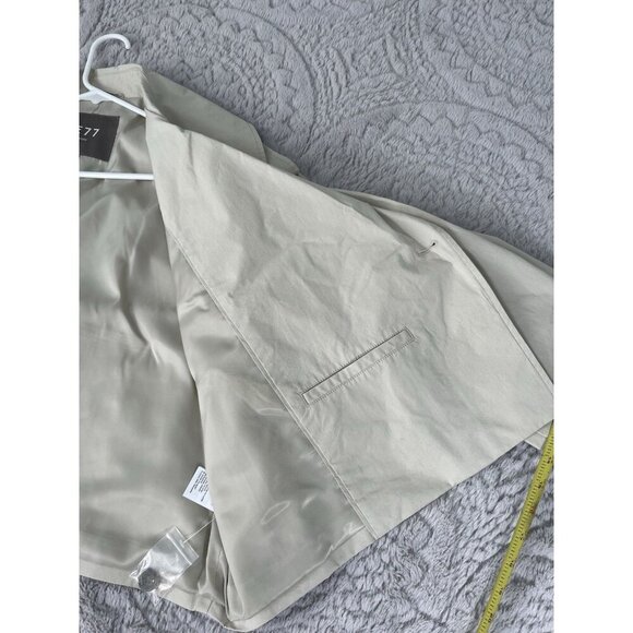 AE77 Trench Coat Cropped Utility Bone Khaki Women's Size XL, NWT - Picture 11 of 16